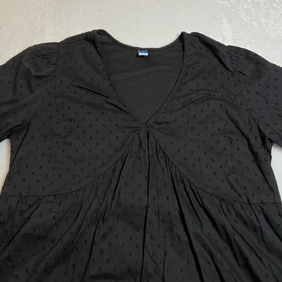 Old Navy V-Neck Clip Dot Mini Swing Dress Size Large NEW LBD Minimalist Casual - Picture 6 of 12